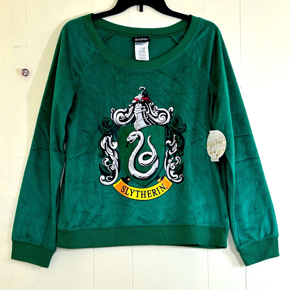 Harry Potter NEW Cozy Soft Lounge P.J Green Long Sleeve Sleepwear Top Size Large